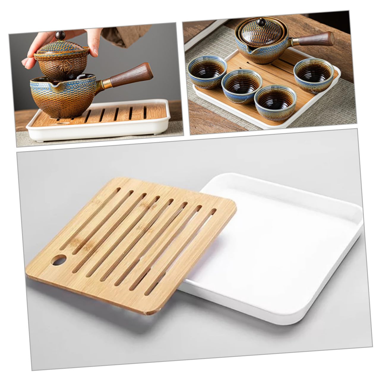 ULTECHNOVO Juego de Té y Tetera Automática Portátil Diseño Elegante de Cerámica Kit Práctico para Viaje, Adecuado para Hogar y Oficina para Aficionados al Té