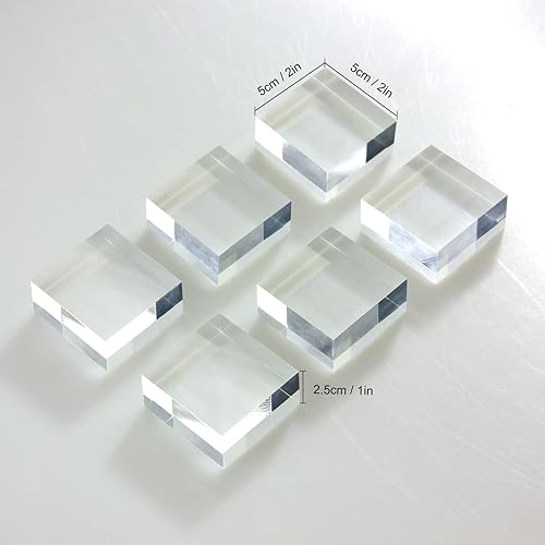 Miniatura 7 de Kcgani Soportes de exhibición de acrílico transparente, pedestal cuadrado cuadrado de acrílico sólido geométrico, soporte organizador de escaparate