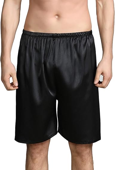 black silk shorts