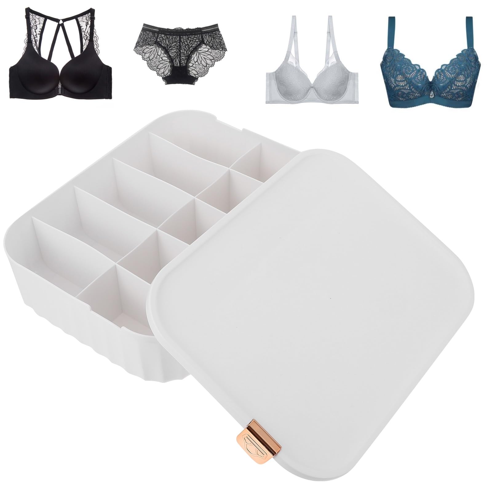 STOBAZA 1pc Simple Underwear Storage Box Lid Compartment Organizer for Socks and Underpants Space-saving Wardrobe Wear-resistant Material for Home Organization