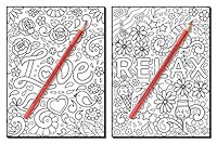 Inspirational Words: An Adult Coloring Book with Fun Word Designs, Cute Kawaii Doodles, and Relaxing Flower Patterns 1720129452 Book Cover
