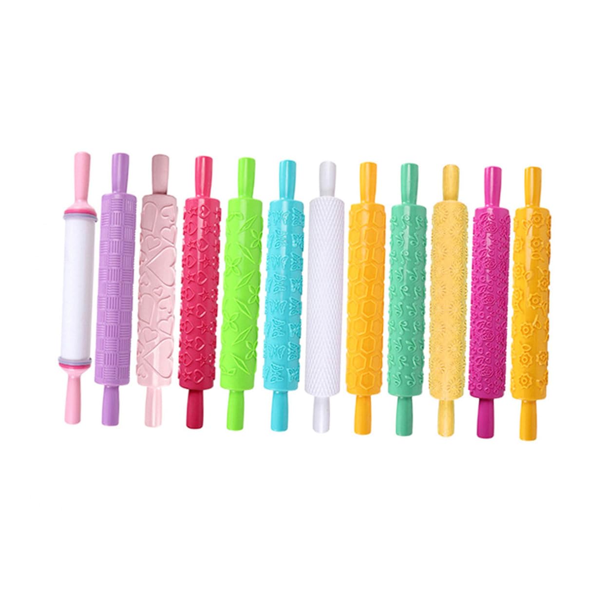 Mattarello in Plastica Goffrato Multifunzione 8 Pezzi
