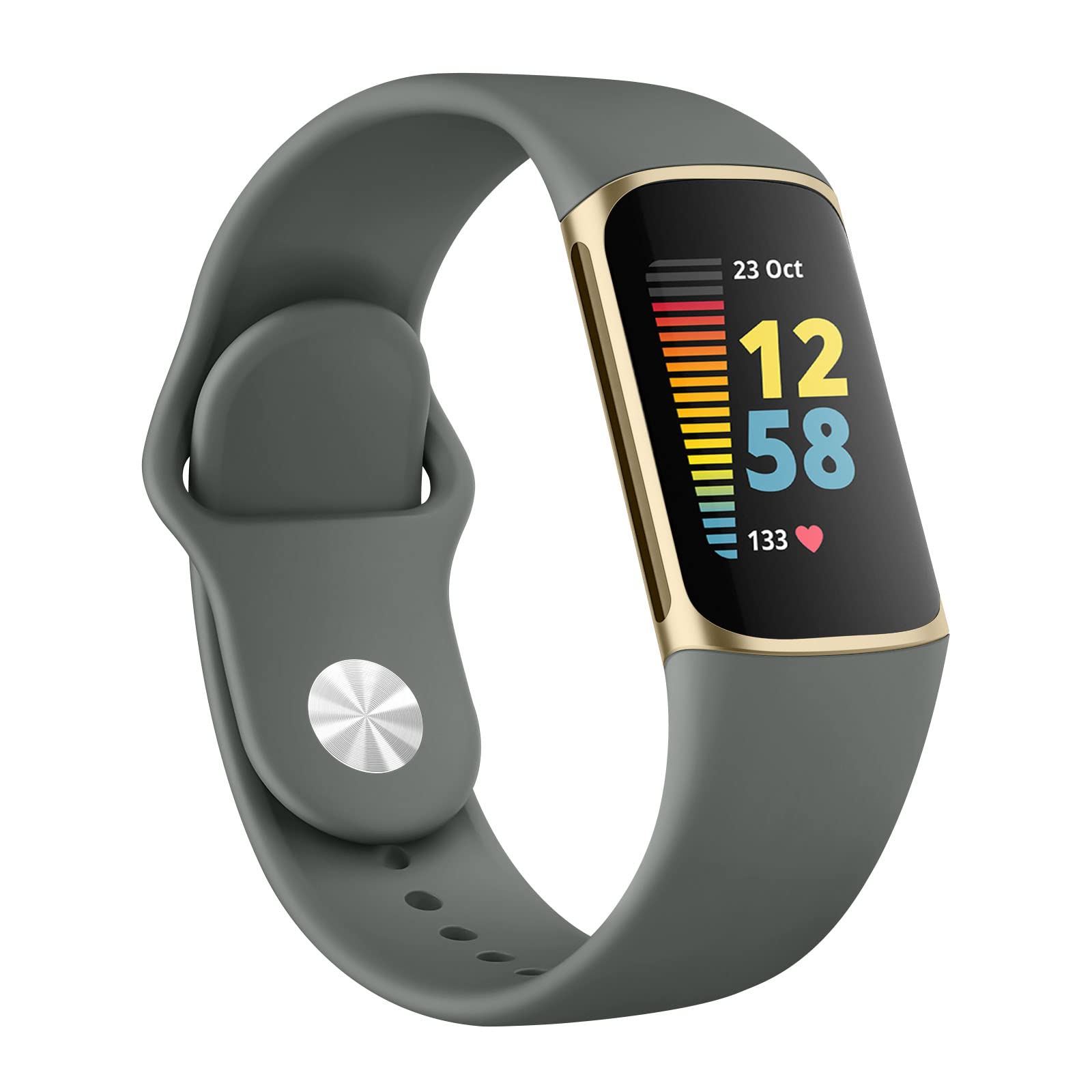 Tobfit Silicone Band for Fitbit Charge 5/6 Fitness Tracker,Soft Adjustable Replacement Strap with Hidden Buckle, Sport Wristband for Men Women-image-13