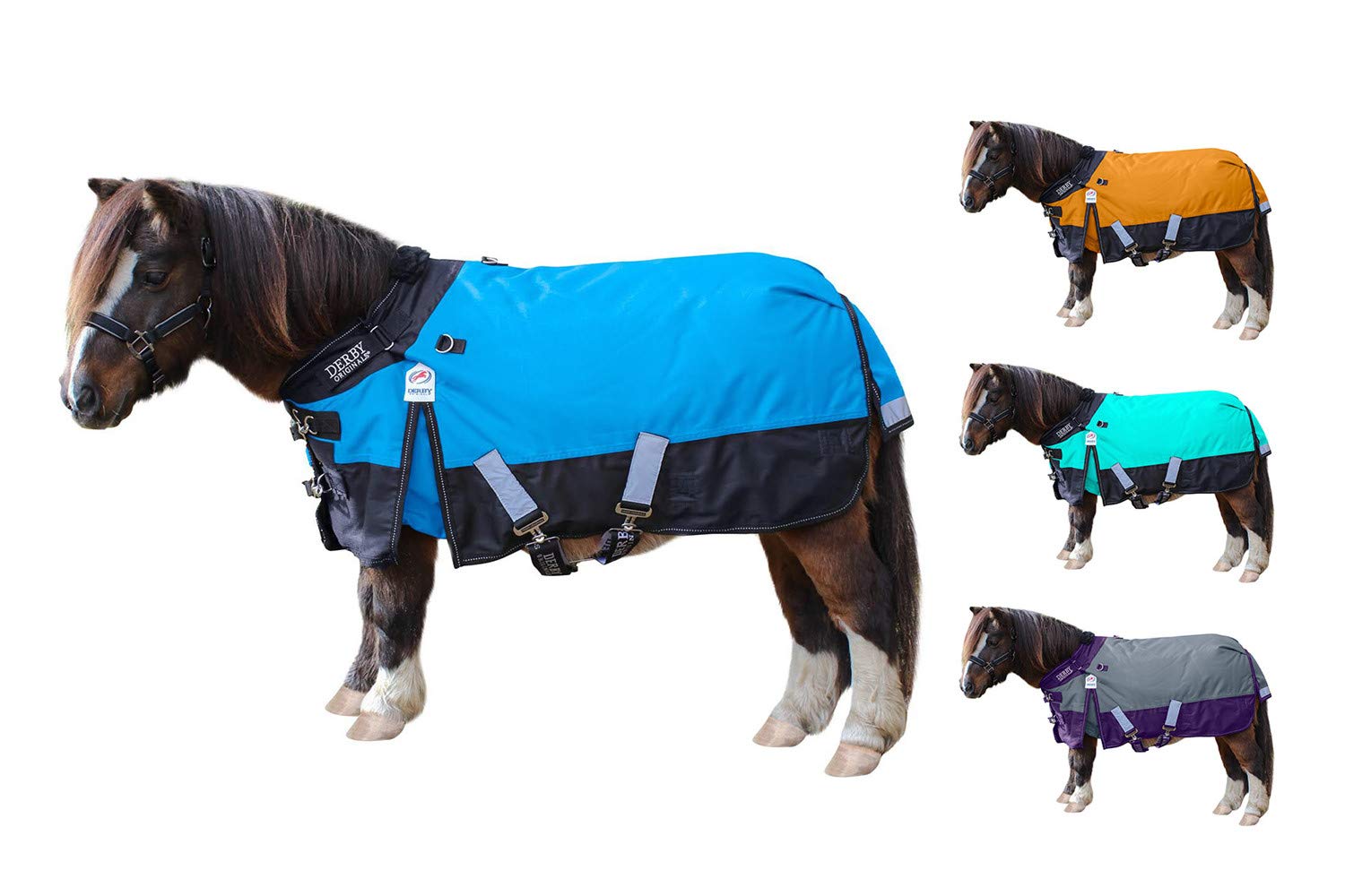 Manta pesada para caballo reflectante y térmica con protección impermeable triple capa