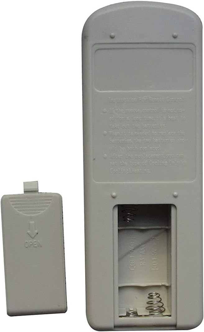 Back view of the remote control with the battery compartment open