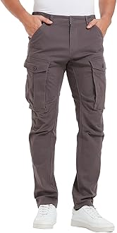 Men's Cargo Pants Slim Fit with Articulated Knees