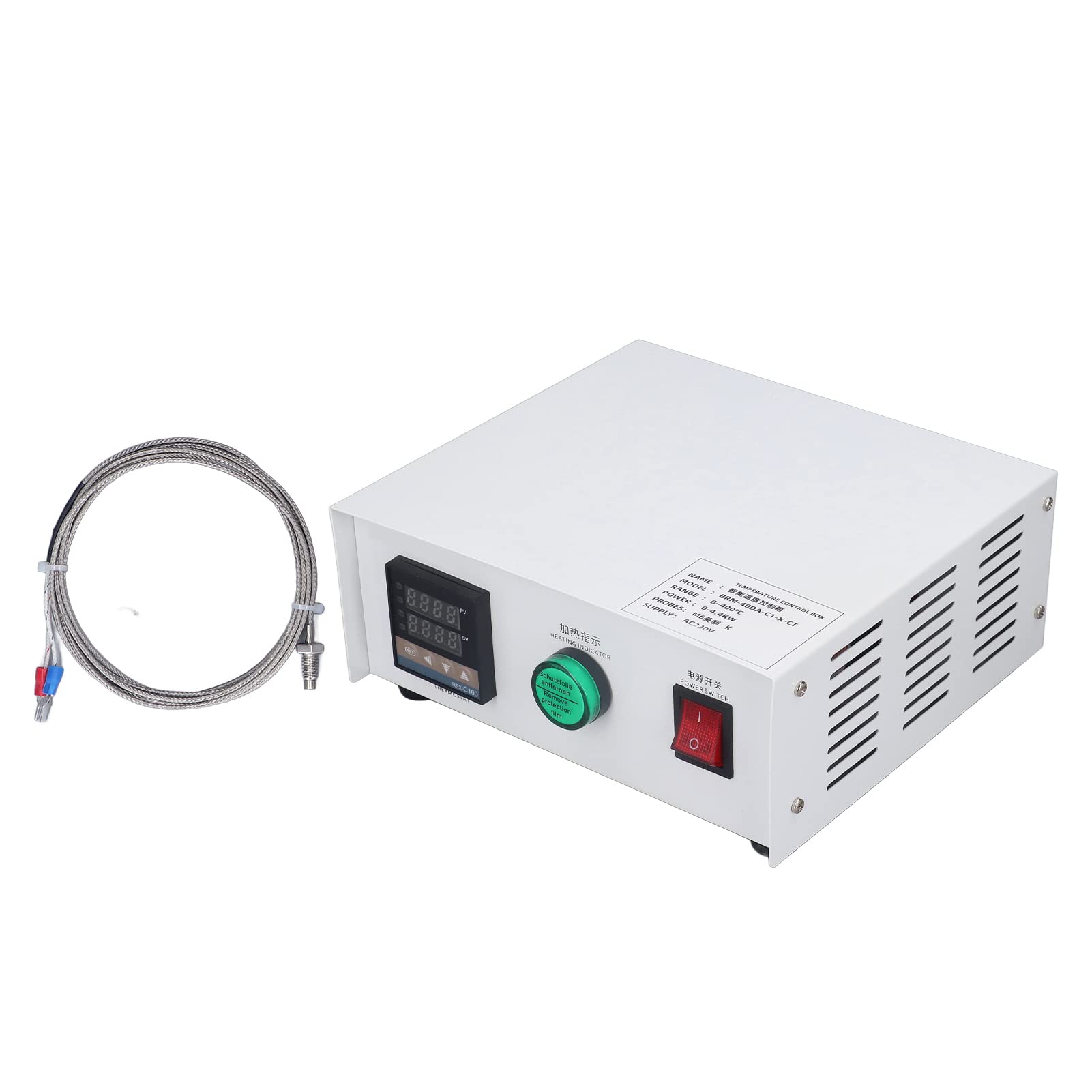 RIZGHWOY Controlador de Temperatura PID Autoajustable Pantalla Clara para Hornos y Moldes Ac220V Diseño Duradero 0~400 ℃ (tío paterno)