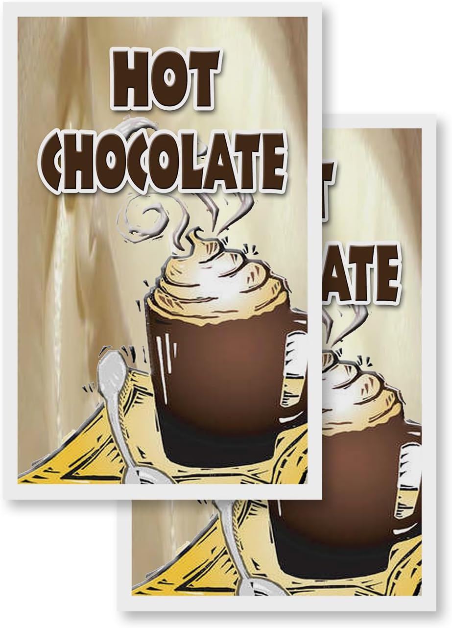 Hot Chocolate (2-Pack) 24" x 36" Vinyl Decals | Sign Insert Peel & Stick Decals Stickers Window Signs