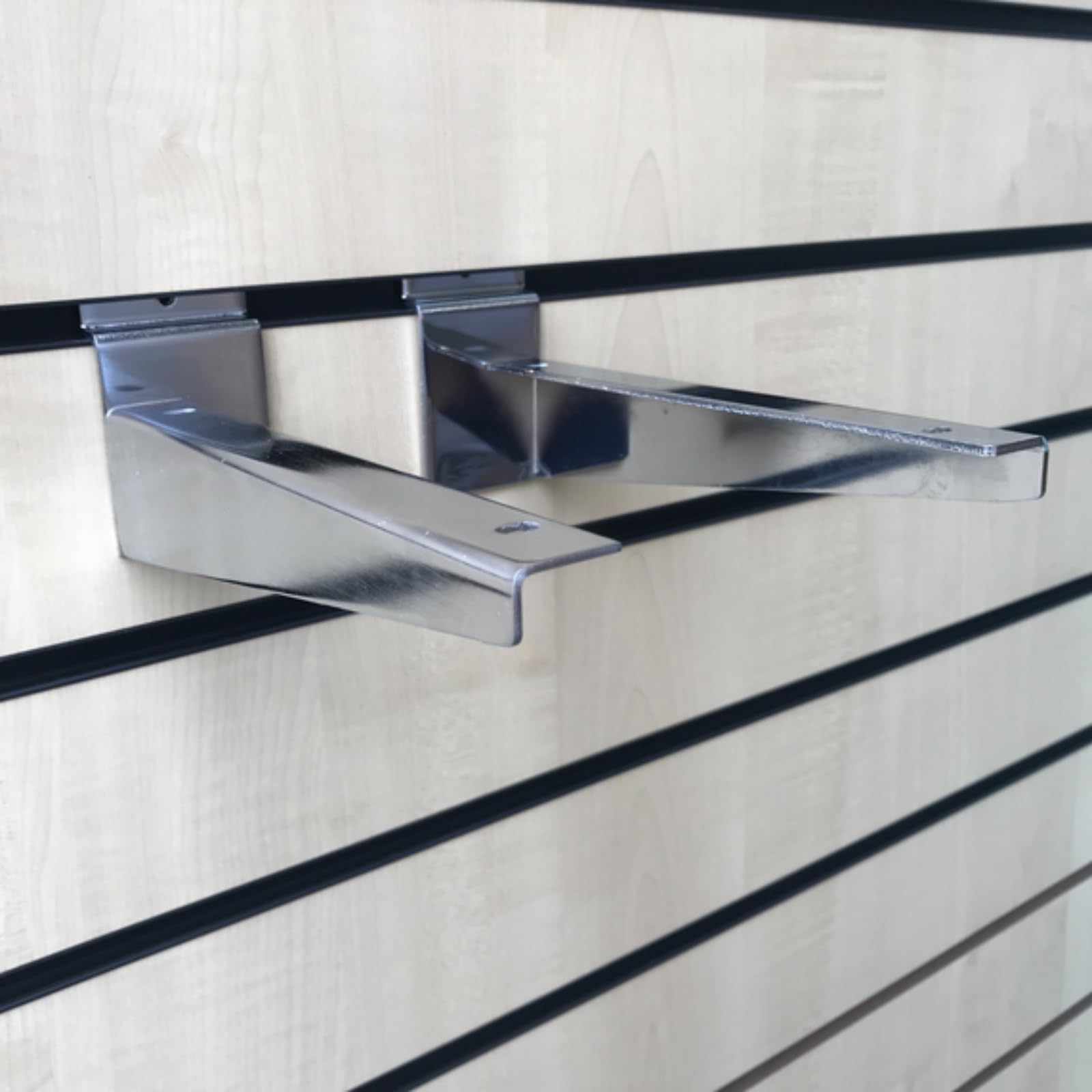 CompleteShopfittings NEW HEAVY DUTY SLATWALL WOODEN SHELF BRACKETS (10, 300MM)
