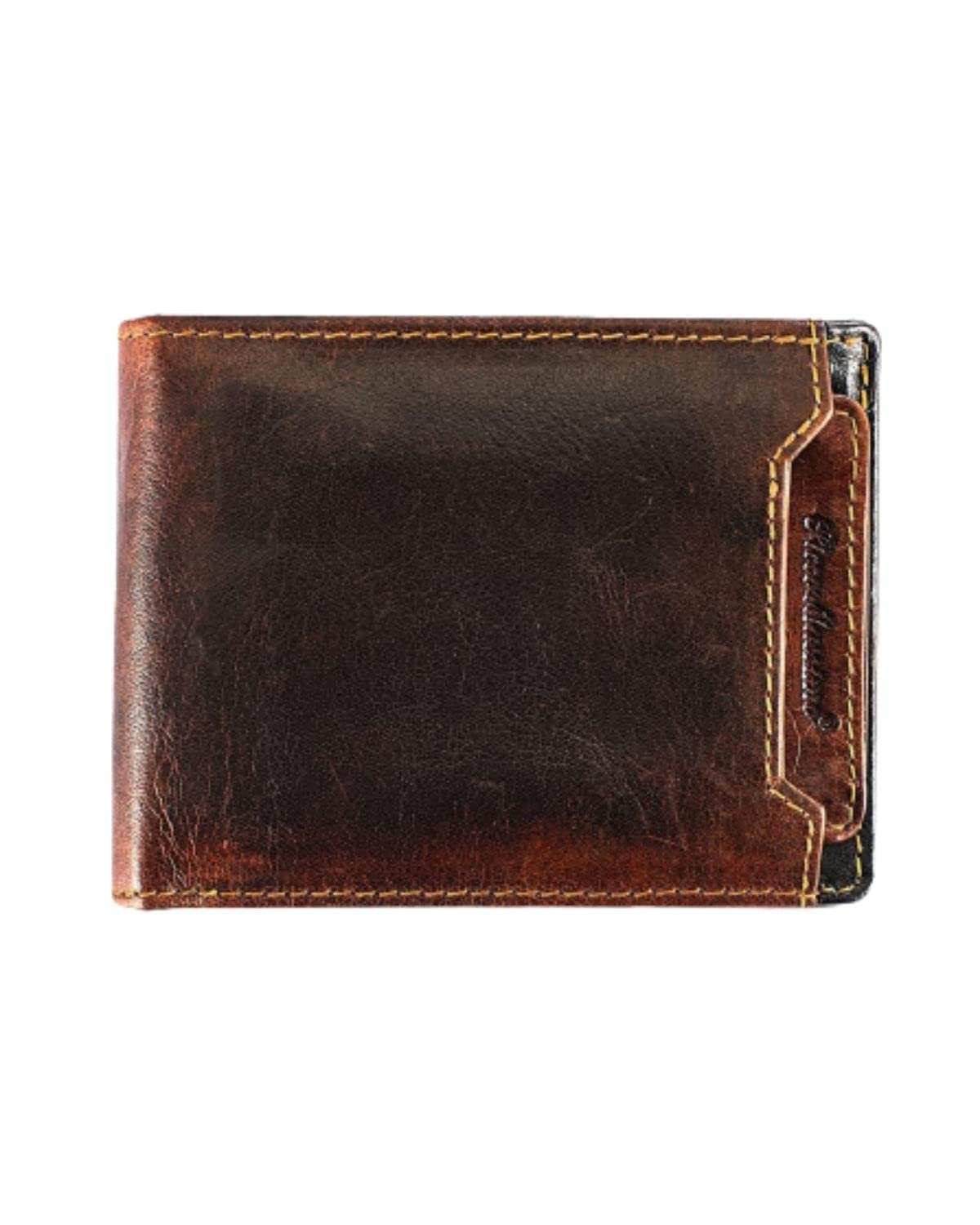 Genuine Leather Made premium quality wallet | RFID Technology Protected Men's Wallet | Bi Folded Wallets | pockets for cards and IDs | Brown Colour