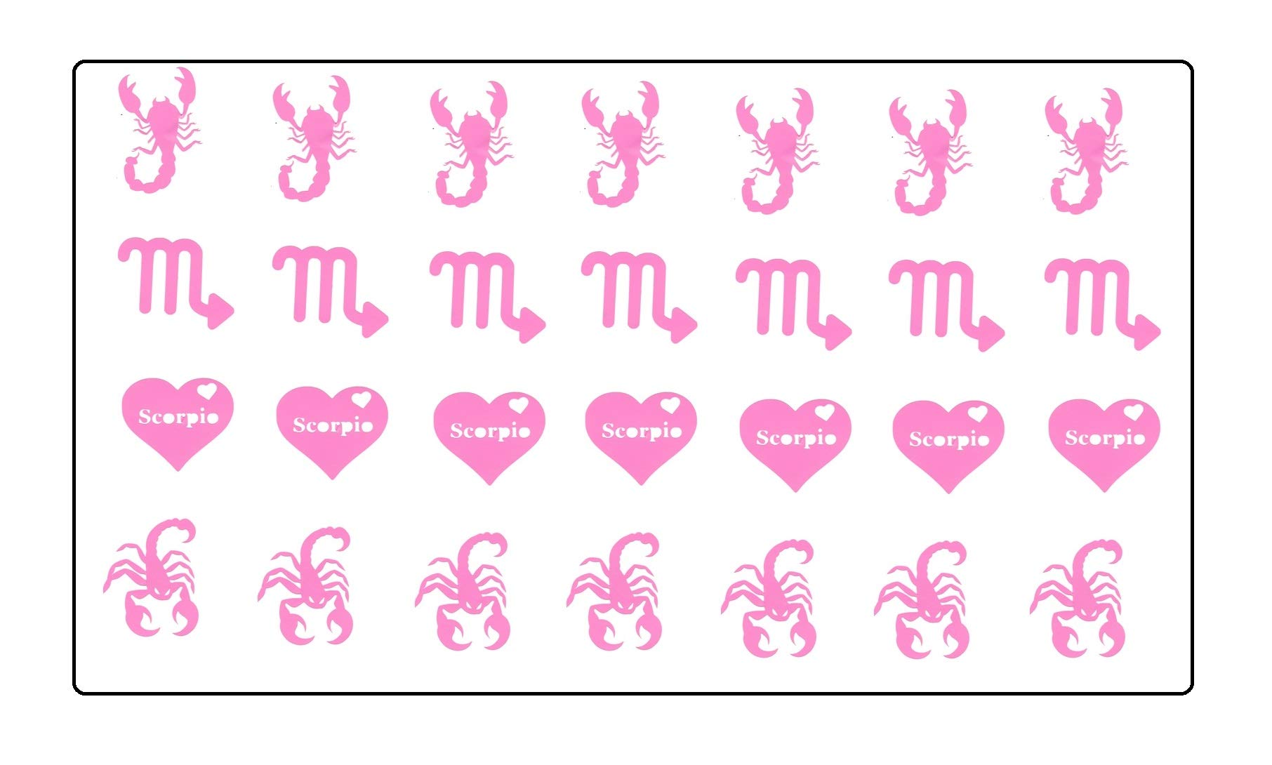 Kaz Creations Scorpio Zodiac Stickers Pink Scorpio Zodiac Star Sign Collection (Scorpio Zodiac Stickers Pink)
