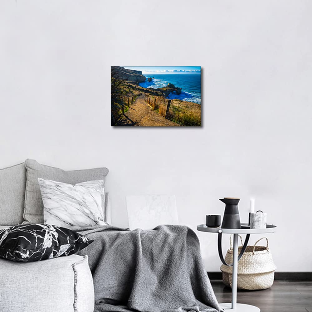 Canvas Wall Art Tunnel Beach New Zealand Ocean Landscape Framed Artwork Canvas Print for Living Room Bedroom Home Decorations Wall Decor 12x18inch - Image 3