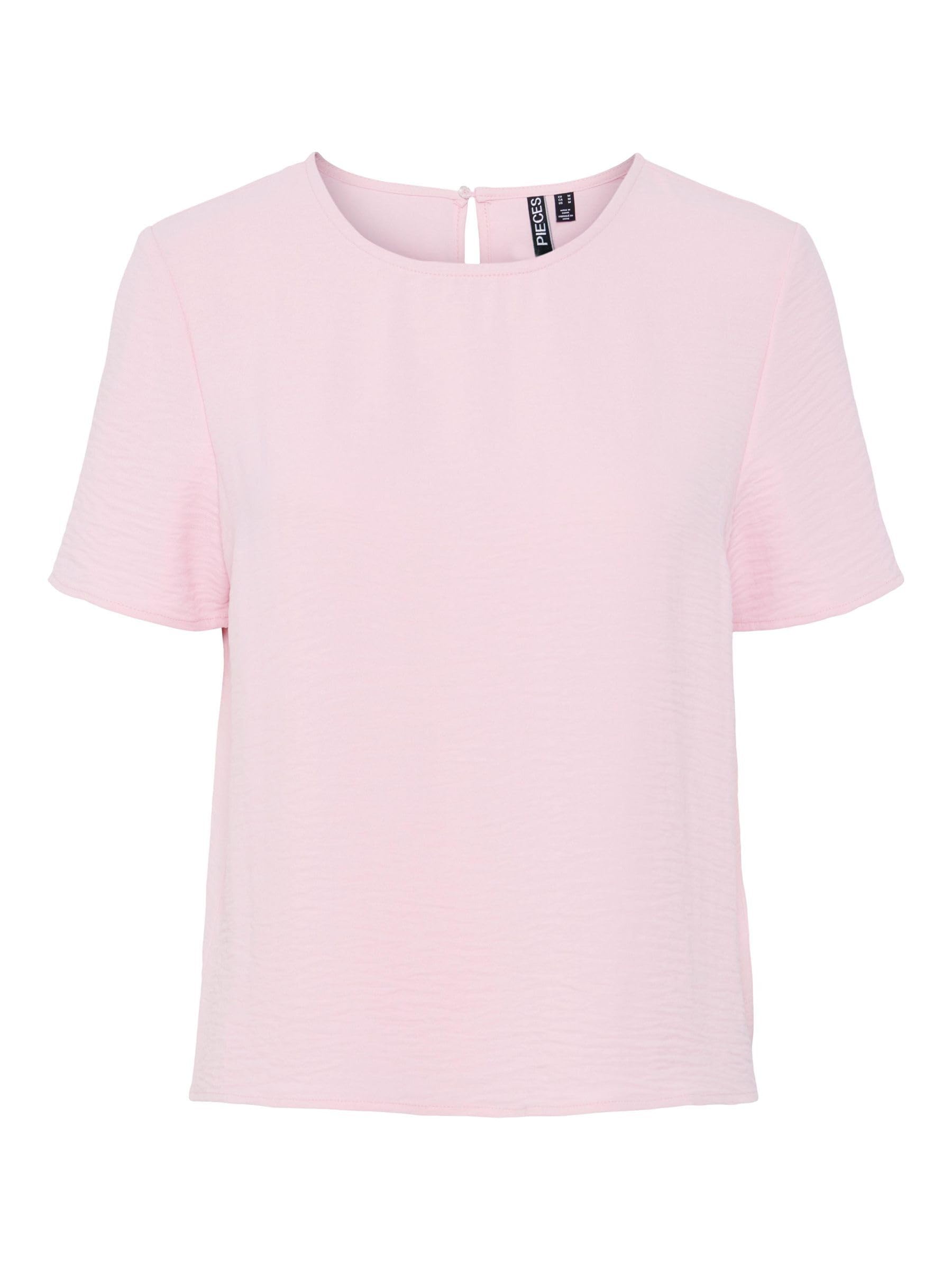 PIECES Women's Pcanna SS O-Neck Top Noos Bc, Roseate Spoonbill, S