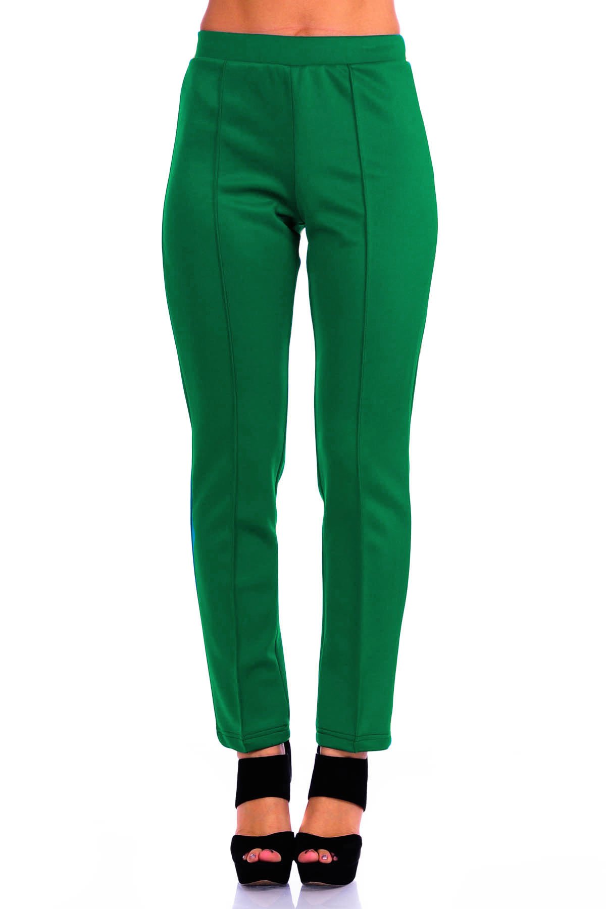SR Womens Solid Stretch Straight Leg Slim Fit Pants 3X Green
