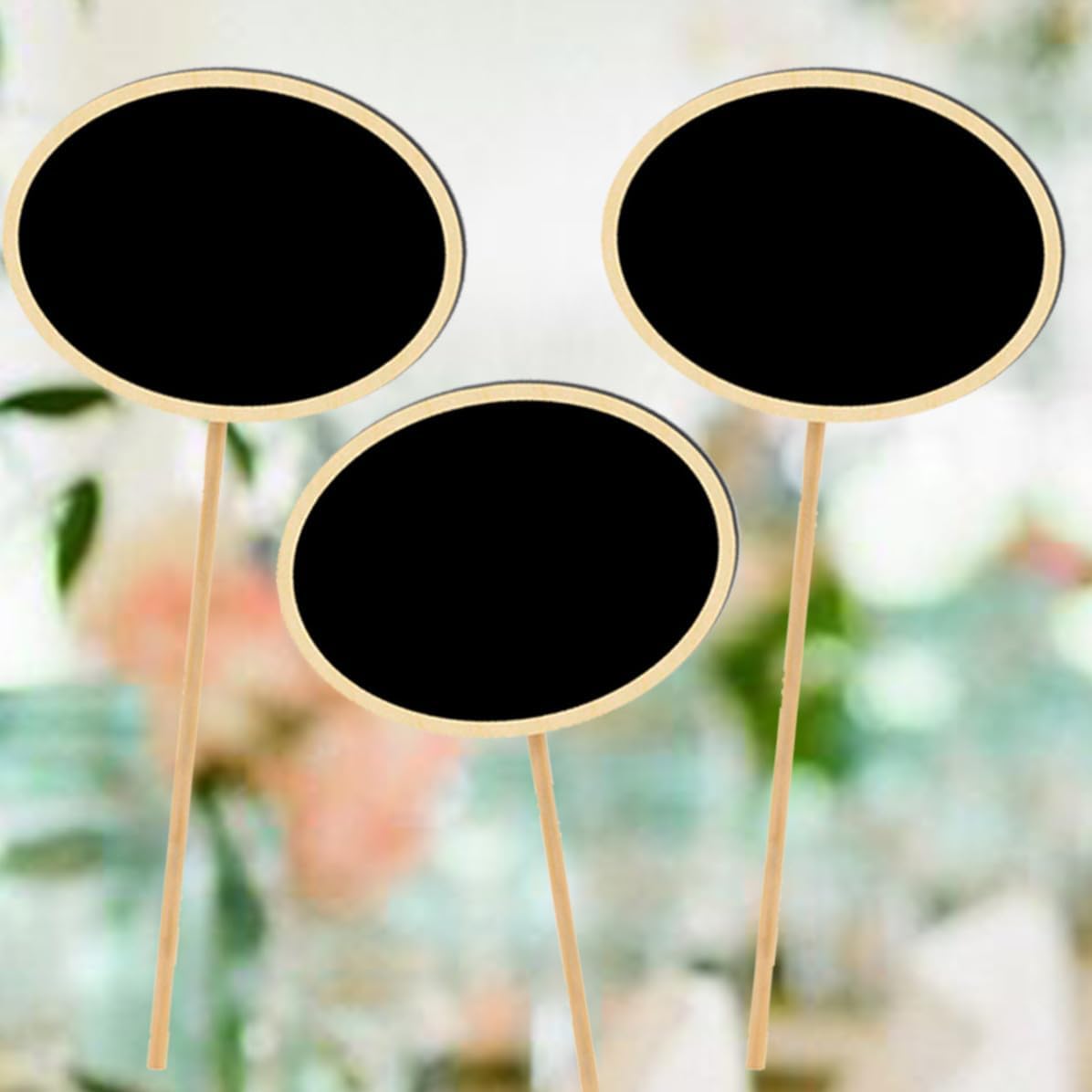 Mikinona Chalkboard Marker Wooden Signs Mini 20pcs Board Oval Creative Portable Garden Decorating Decoration Garden Plant Event