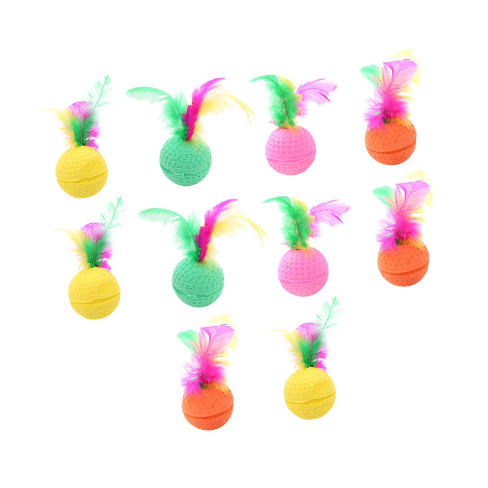 Pelotas de juguete para gatos con plumas combaten el sobrepeso con juego interactivo