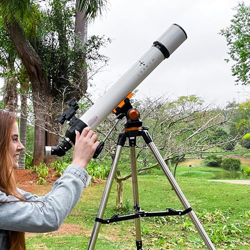 Telescópio Refrator 70/700mm Luneta 70mm Uranum Atena Ver Detalhes Crateras Lua Planetas Observação