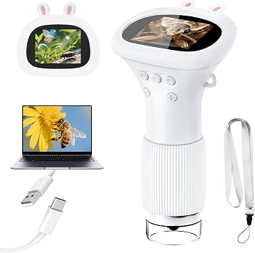 Microscope for Kids 1000X Handheld Digital Miniscope Stem Toys Gifts