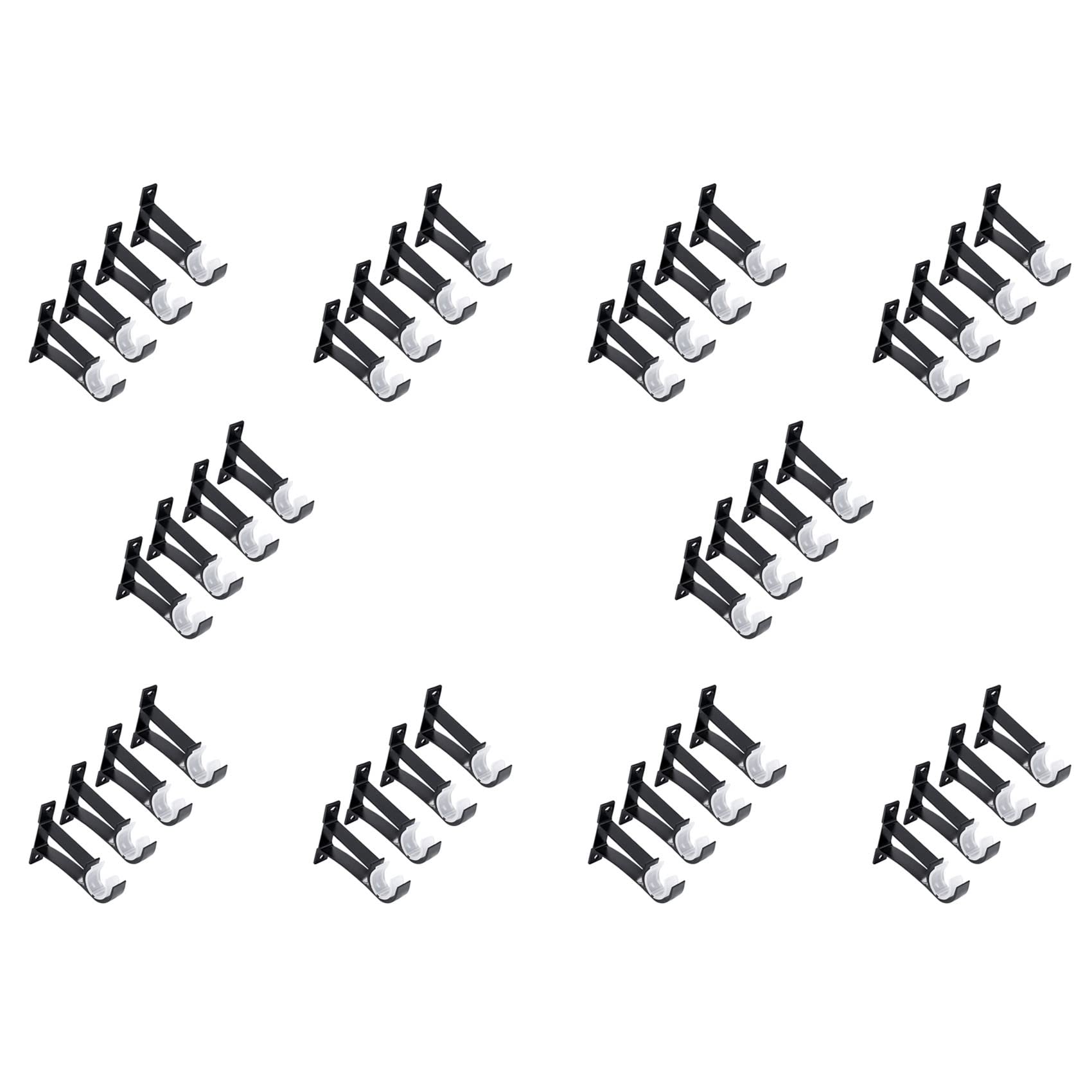 Hndhbfgrt Black 40 Pack Single Curtain Rod Brackets For Drapery Rod Aluminum Alloy Heavy Duty Curtain Rod Holders (Black)