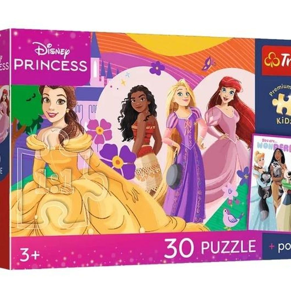 Trefl - Relaxation with Princesses - 100 Elements - Colorful Puzzle with Fairy Heroes, Combine with Yourself, Unique Poster in Set, Creative Entertainment, Fun for Children from 5 years
