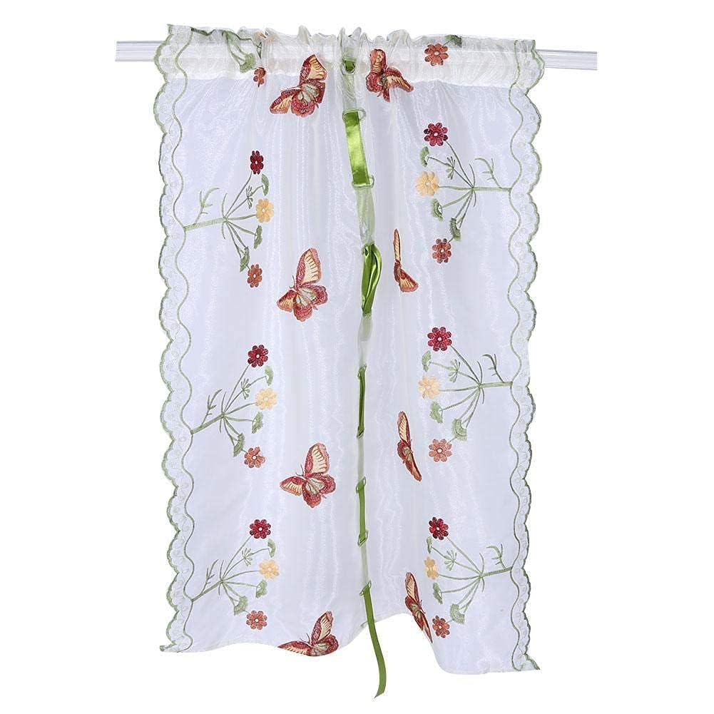 HERCHR Window Curtain Kitchen Bathroom Curtains Window White Sheer Blackout Curtains for Bedroom Living Room,Polyester Valances Voile (80 * 200CM)