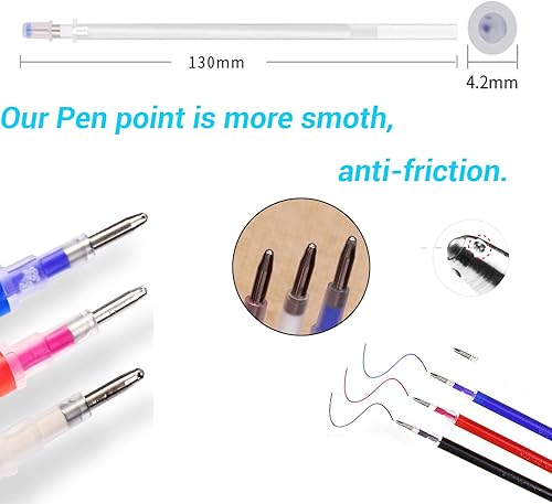 Miniatura 7 de Bolígrafos de marcado blanco de tela borrable con 20 recambios para costura, costura y acolchado, bolígrafos blancos de borrado térmico de telas.
