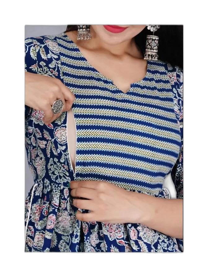 SIDHI VINAYAK Creation Womens/Girls Printed Kurti/Maternity Gown/Feeding Kurta/Feeding Kurti/Kurti/Kurta|Style -821 Women's Maternity Kurtas-image-27