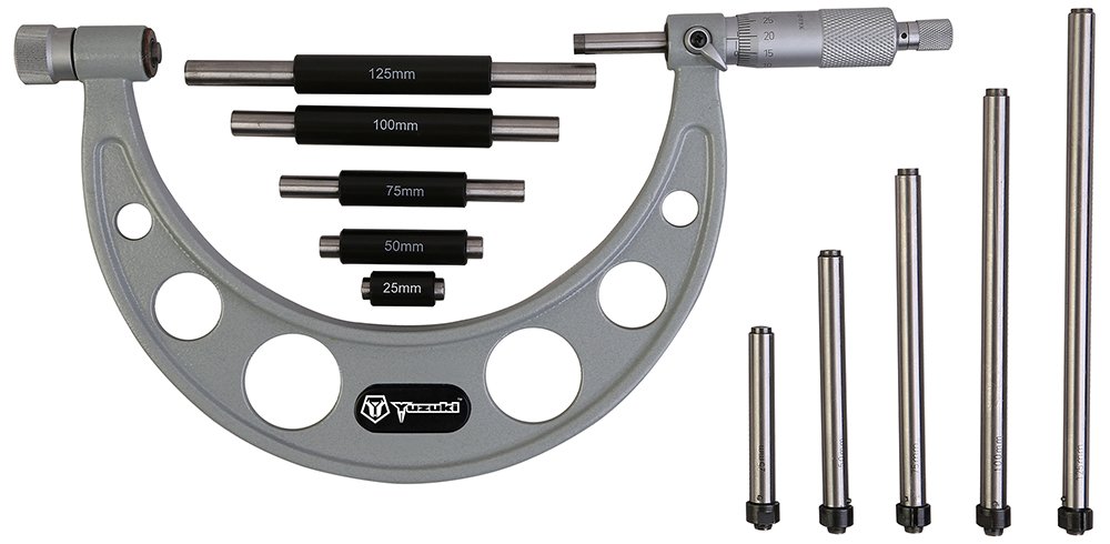 Yuzuki stainless steel adjustable outside micrometer, 150-300 mm (metallic)-image-45