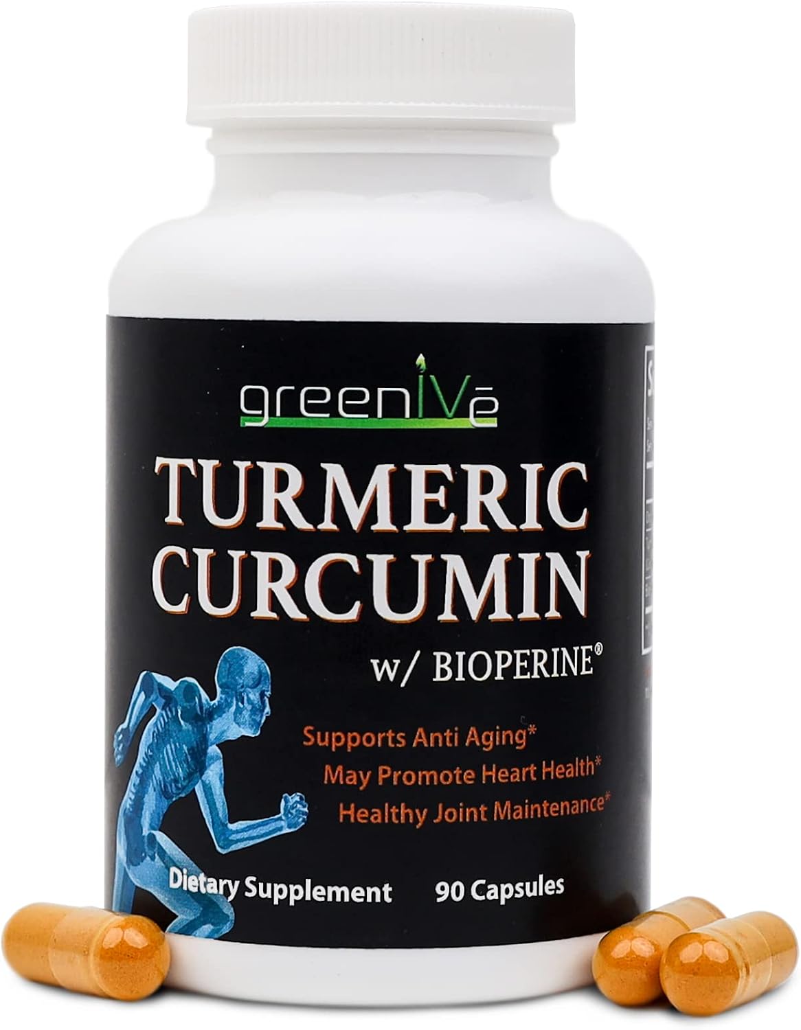 Greenive Turmeric Curcumin with BioPerine 90 Capsules with Curcumin 46X Higher Absorption and Exclusively on Amazon