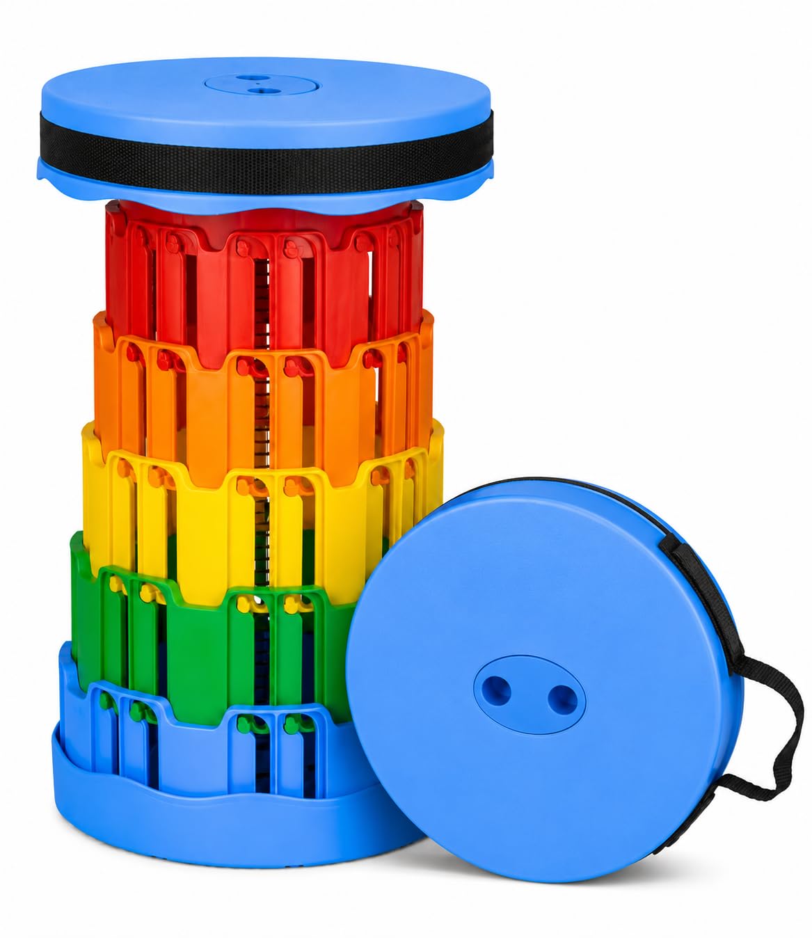 Soldtrue Plastic Portable Adjustable Foldable Stool For Indoor, Outdoor, Camping, Picnic, Gardening Travel Heavy Quality Material (Rainbow Color) - 15 Cm, 10 Cm, Multicolor-image-15