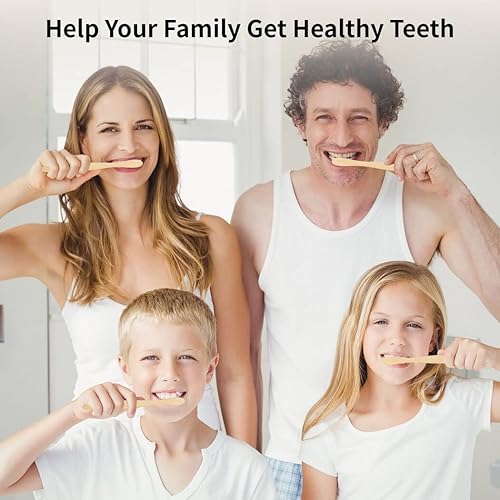 Miniatura 2 de Homaisson Cepillos de dientes de bambú, 80 piezas de cerdas suaves y resistentes, cepillos de dientes coloridos de nailon para adultos, viajes de