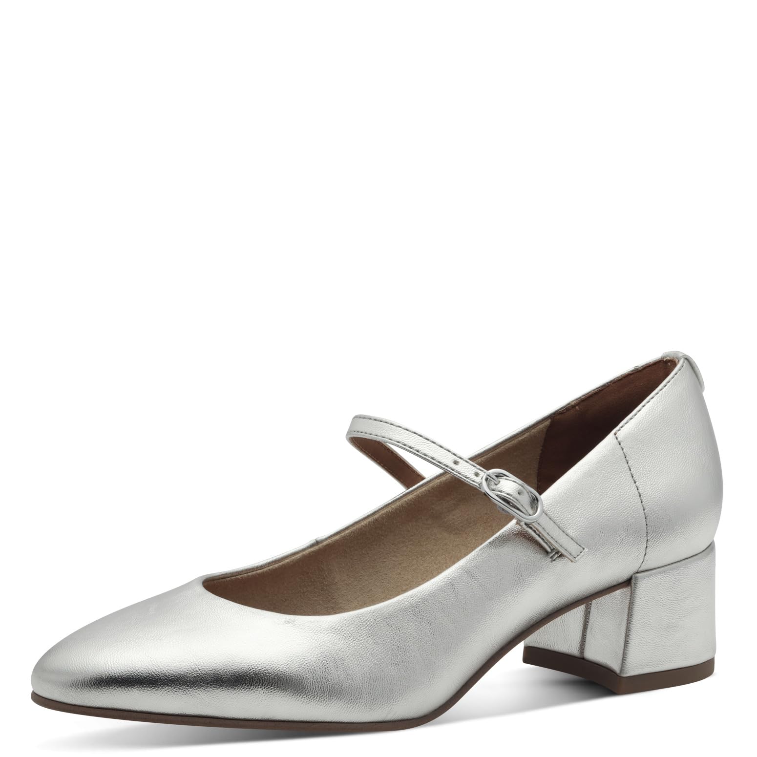 Tamaris Women's Vegan Court Shoes, Metallic, 5 UK