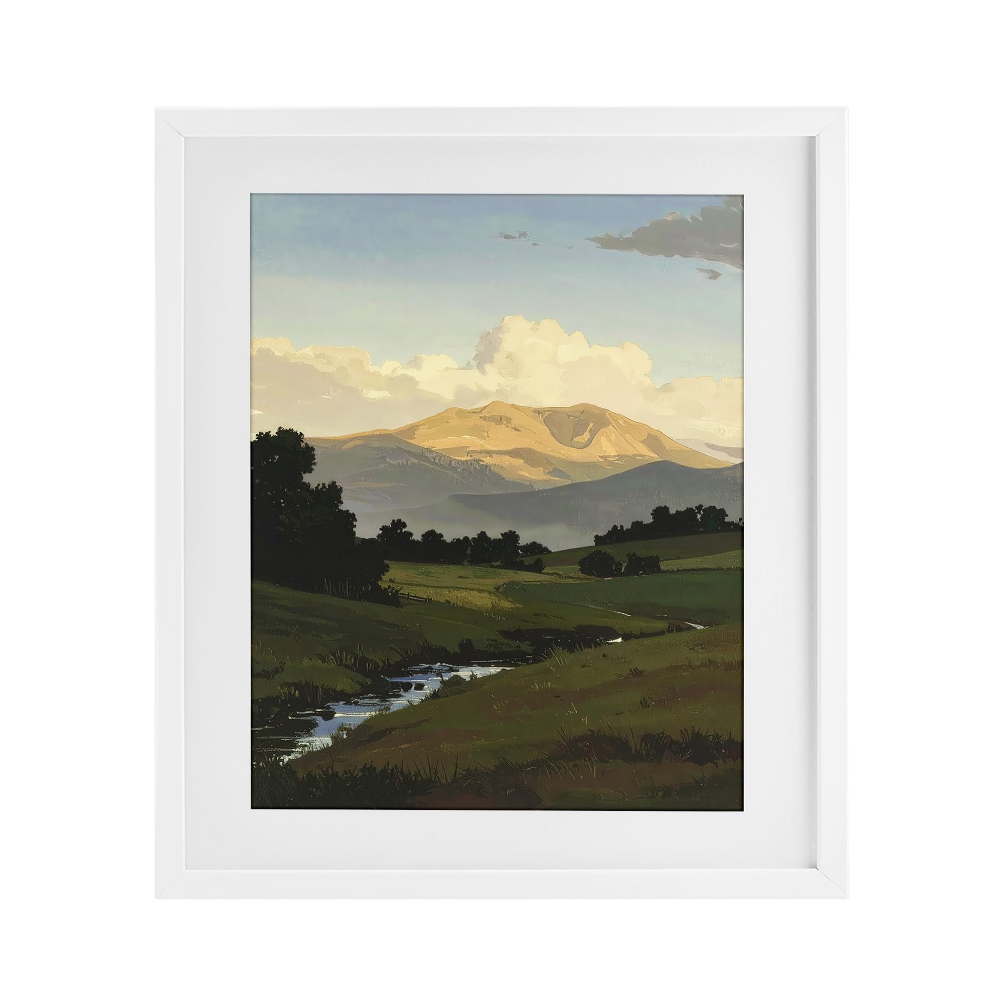 Valley Landscape Travel Scenic, 17 x 21 Inch Framed Print Under Glass