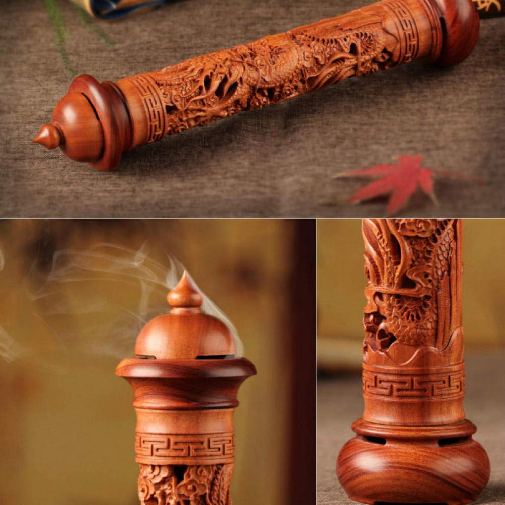 BEPM Räucherstäbchen Halter Räucherwasserfall Rückfluss Räuchergefäß Vertikaler Redwood Massivholz Weihrauchbrenner Holz Für Weihrauchstäbchen 29Cm Wohnzimmer Stick Weihrauchbasis-EIN