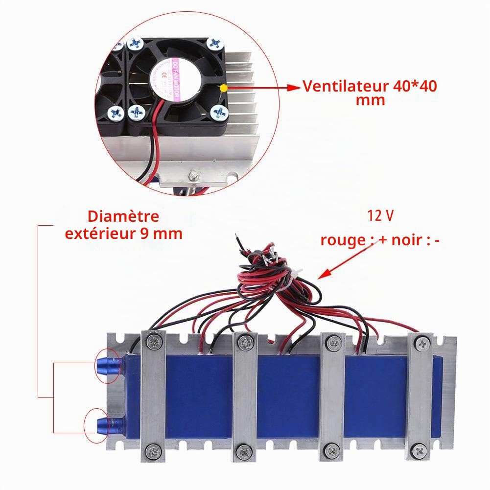 Kit de réfrigération à semi-conducteur de feuille de réfrigération 12V 4 puces TEC1-12706 refroidisseur thermoélectrique bricolage dispositif de refroidissement par Air de réfrigération