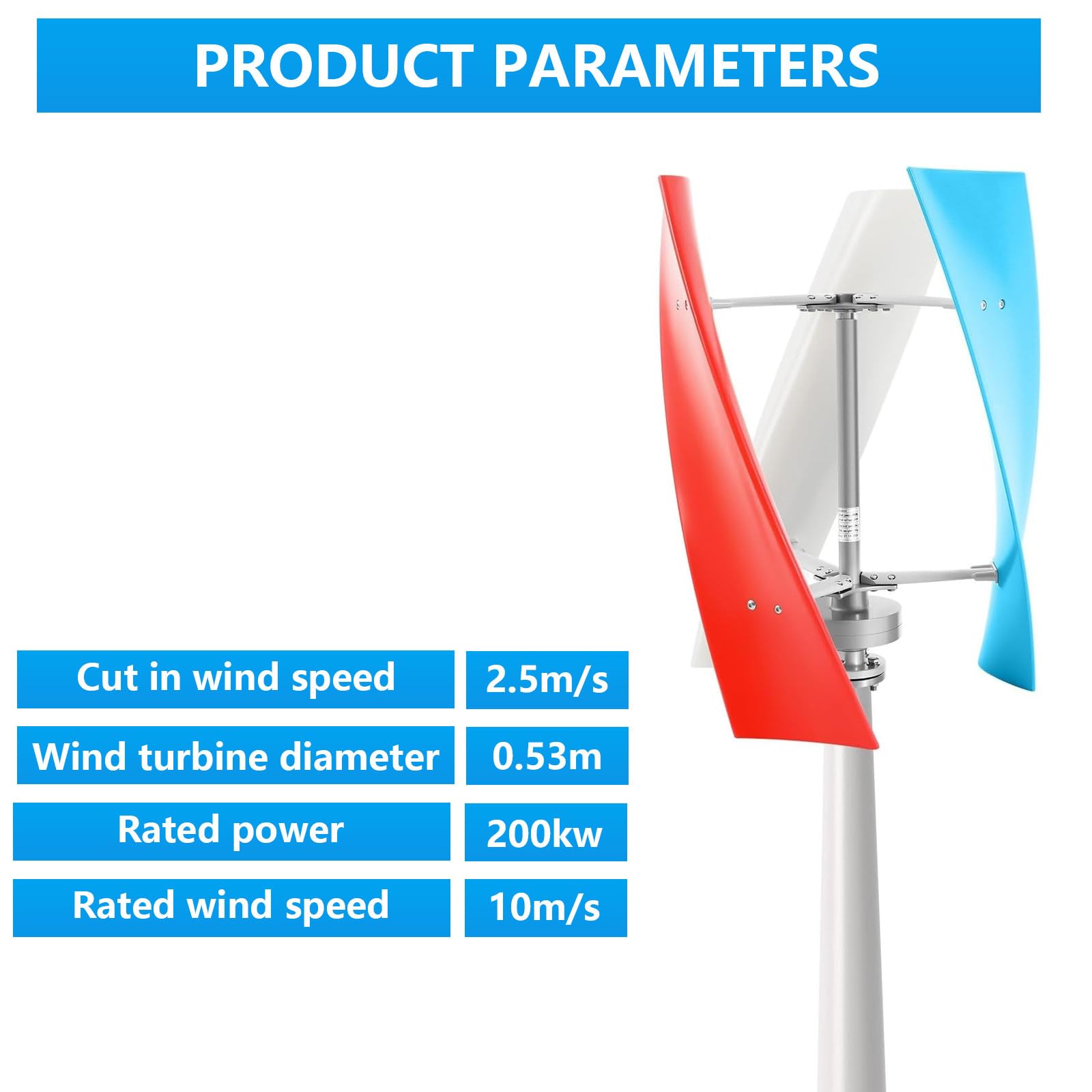 Zestaw generatora wiatrowego, Helix Maglev generator wiatrowy z 3 ostrzami i kontrolerem, do łodzi, pawilonów i domów, 12 V, 200 W