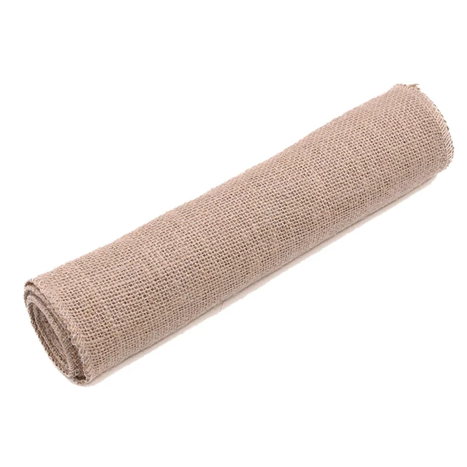 Burlap Fabric Roll 2M Natural Jute Burlap Hessian Ribbon Rolls Vintage Rustic Wedding Decoration Wrapping Festival Party Home Decor(30cm)