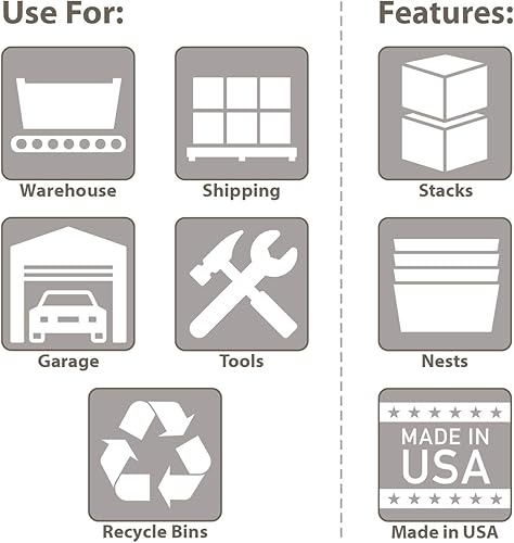 Miniatura 5 de Akro-Mils 35230 Nest and Stack Contenedor de almacenamiento de plástico y bolsa de distribución 23-12 pulgadas de largo x 19-12 pulgadas de ancho x
