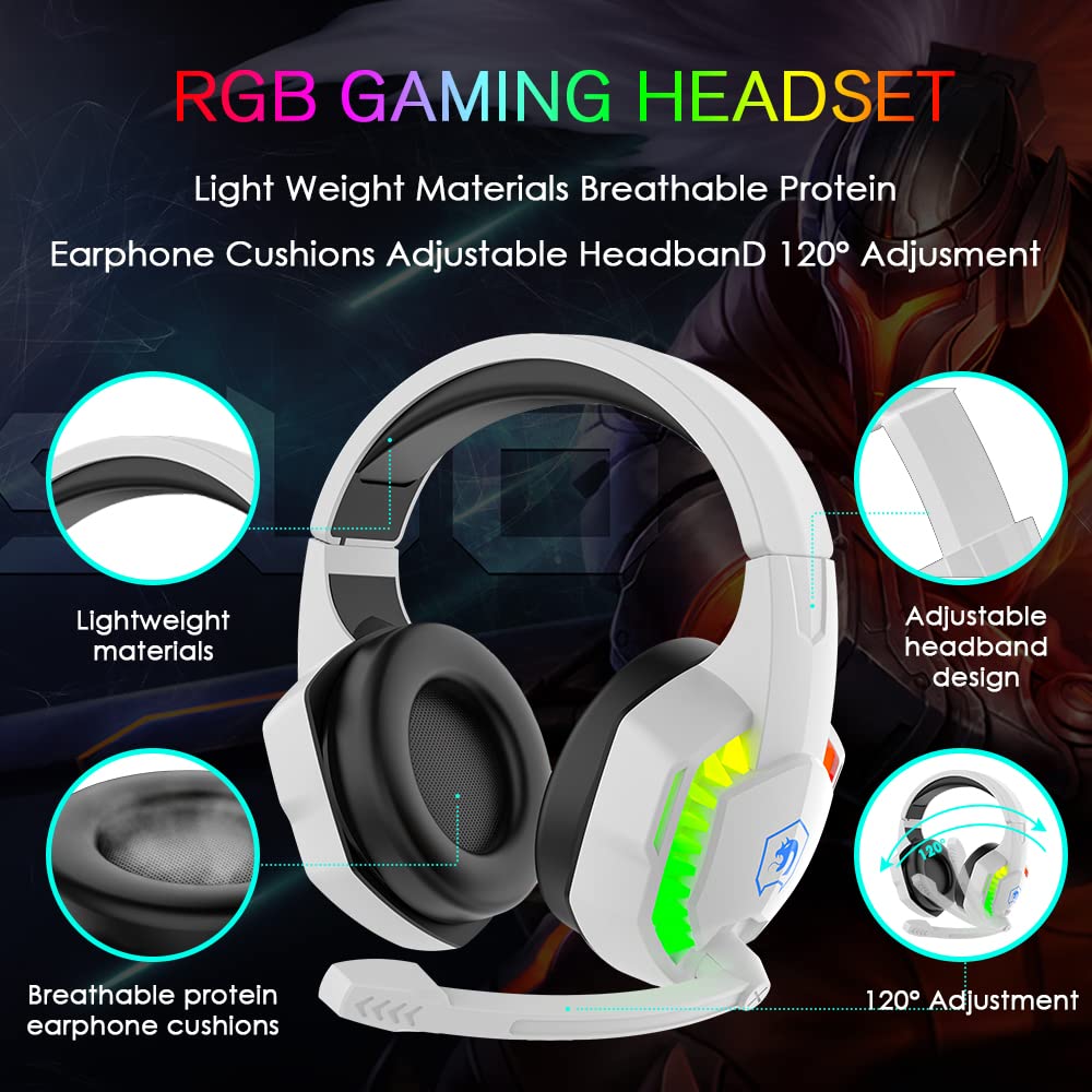 60% teclado compacto para juegos con cable, mini 61 teclas, 11 efectos de RGB con teclas completas anti-ghosting + ratón Gamng con cable 2400 DPI Honeycomb Optical+auricular RGB + alfombrilla de ratón