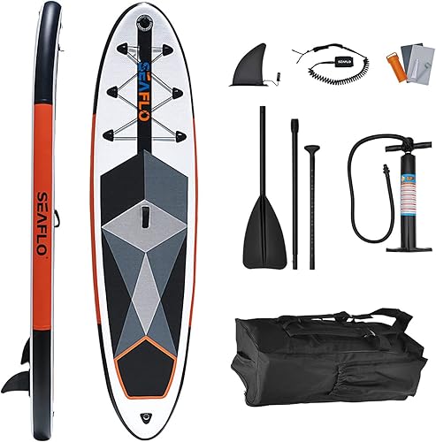 Savvycraft Tabla de remo inflable de pie, 10'x30"x6'' SUP para jóvenes y adultos, con accesorios ISUP: paleta ajustable, bomba de doble acción,