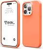 iPhone Case Thin Liquid Silicone 3 Layer Fully Coated Soft Gel Rubber Case Cover Open Orange 19, iPhone 15 Pro