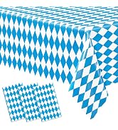 3 PCS Oktoberfest Table Cover Set, 54 X 108 IN Disposable Plastic Beer Festival Party Supplies, R...