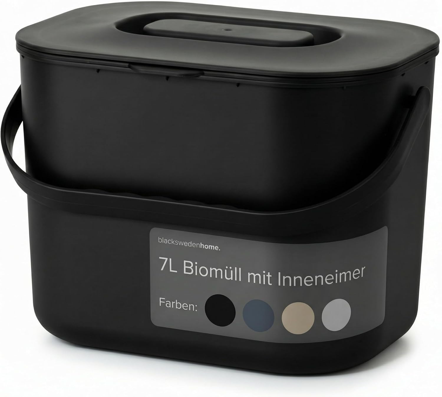 Black Sweden Home Organiczny kosz kuchenny 7 l do kompostu - Bezwonny pojemnik na odpady spożywcze z pokrywką - nadaje się do mycia w zmywarce i przyjazny dla środowiska - codzienny organizer kuchenny