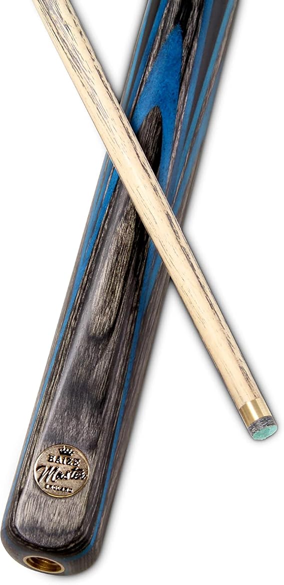 Gold Series EMPEROR SNOOKER CUE SET with 58 Inch Hand Spliced 3/4 Joint Cue 9.5mm Tip, Deluxe Black White Interior Hard Case, Long Telescopic Extension and 2 x Chalk
