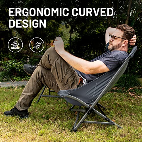 Timber Ridge Lightweight Folding Camping Chair For Adults, Stable Low Seat Beach Chairs With Carry Bag, Portable High Back Chair For Outdoor Camp Sand Lawn Concert Travel Picnic, Supports 300Lbs Blue #TOP3