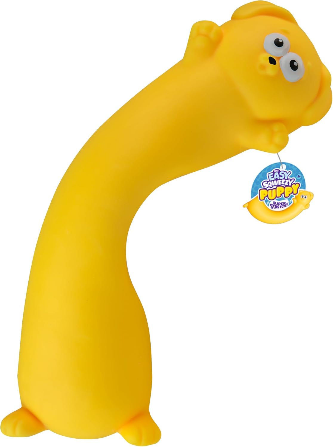 ORB Easy Sqweezy Pets Giant Stretchy Dog - Stretches Up to 5 Feet Long - Huge Jumbo Sized Yellow Squishy Toy Puppy, Stretch and Squeeze for Stress Relief - Fun Sensory Fidget Toy for Kids and Adults