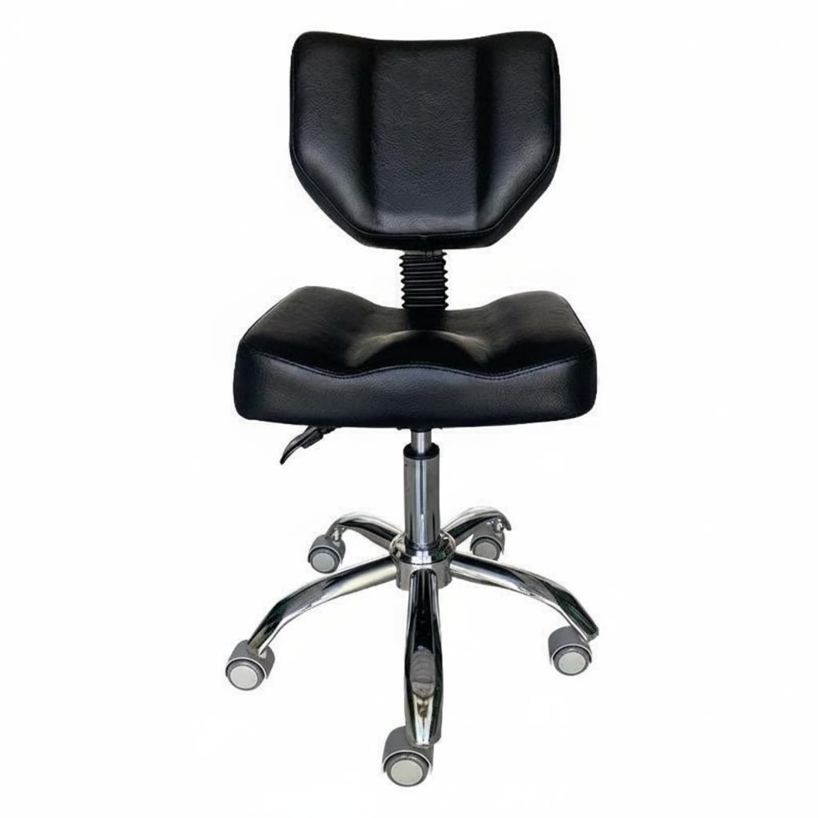Tabouret à roulettes réglable en hauteur à structure robuste blanche