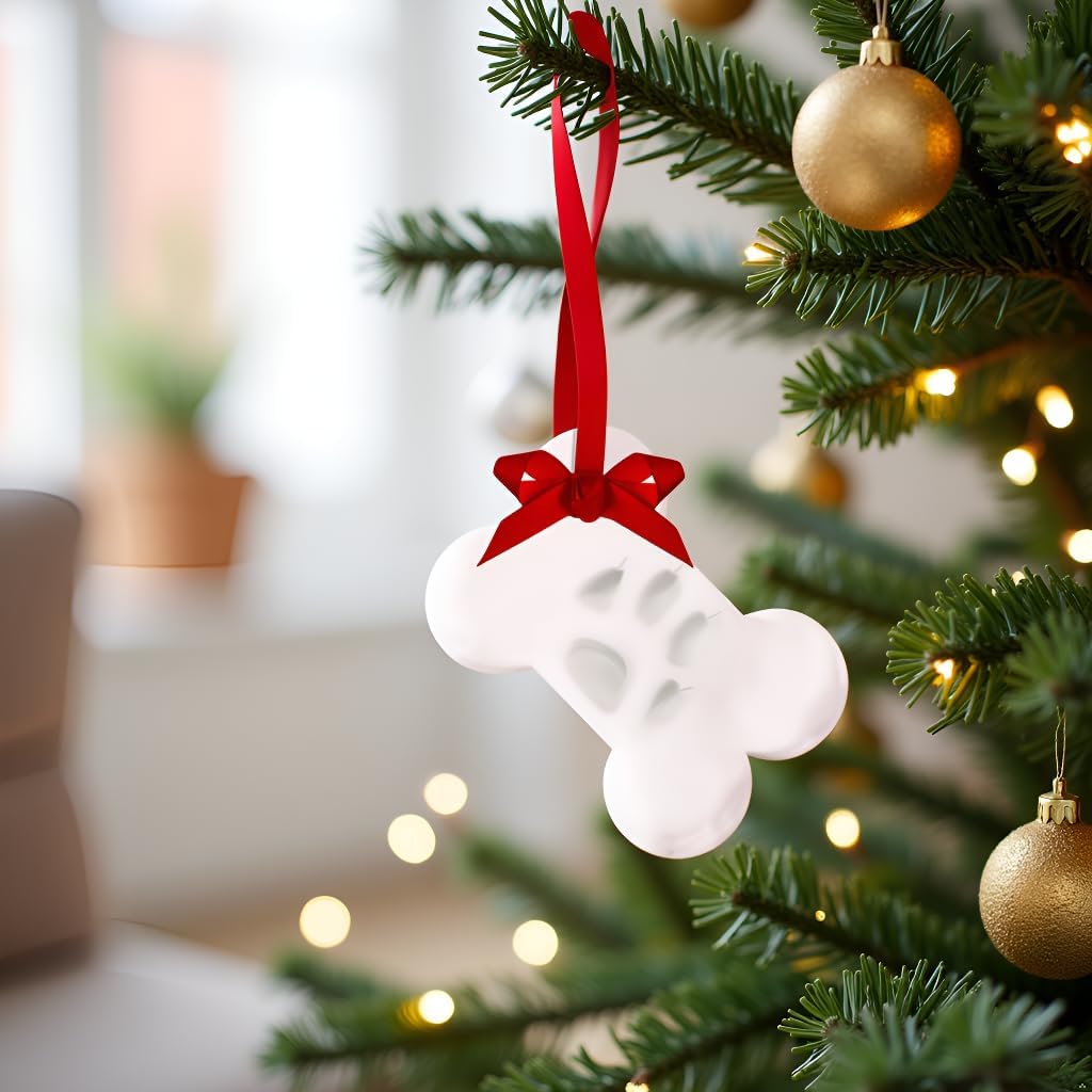 Kate & Milo Bone-Shaped Pet Paw Print Clay Christmas Ornament Kit image 4
