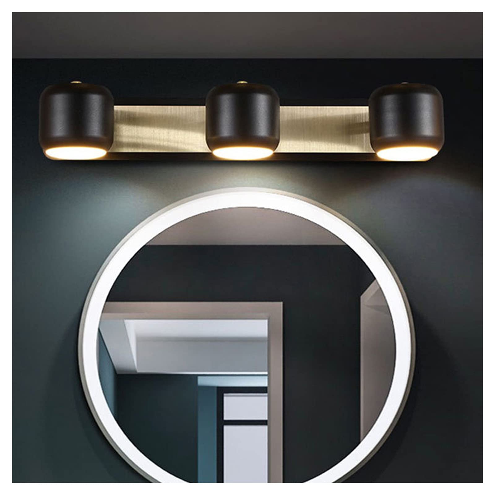 Applique miroir anti brouillard noire 50cm pour une clarte parfaite
