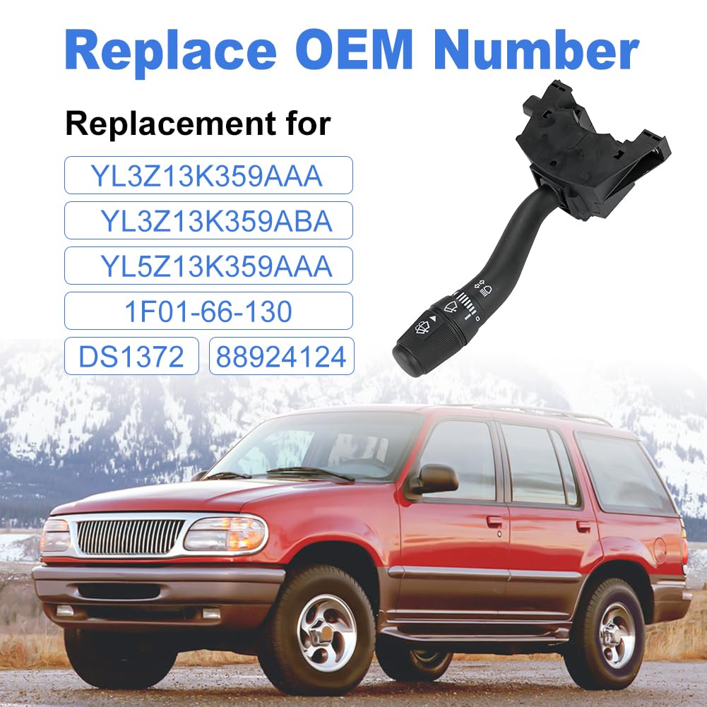 JDMON Turn Signal Switch Compatible with Ford F-150/250/350 1999-2003 F-250/F-350/F-450/F-550/Super Duty Multifunction Switch Replace# YL3Z13K359AAA YL5Z13K359AAA DS1372
